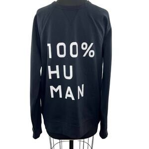 EVERLANE The 100% Human Typography Sweatshirt Black Crew Pullover Men's Large L